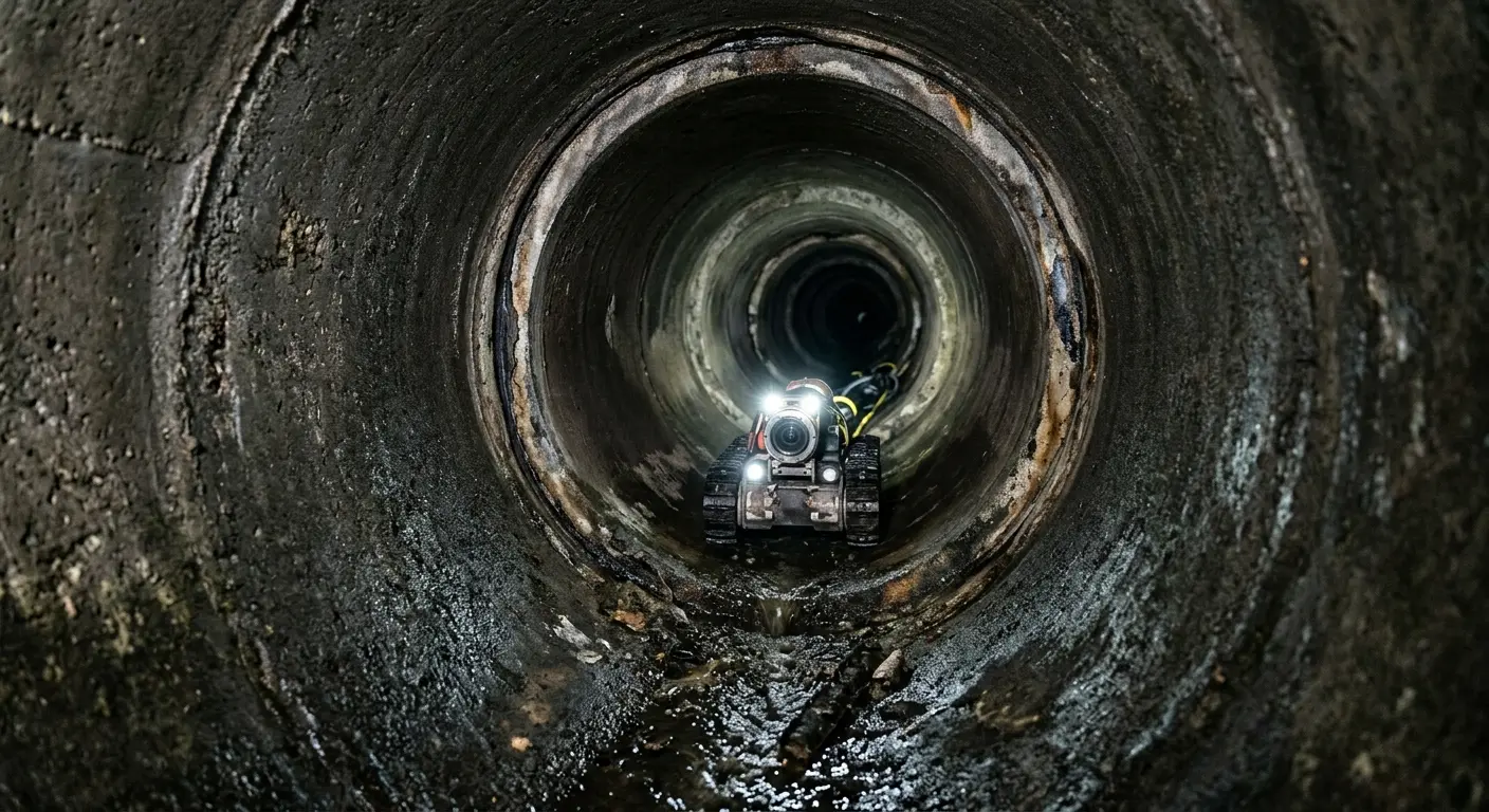 Robotic sewer camera inspecting pipe interior for Sewer Line Repair in North Fort Myers